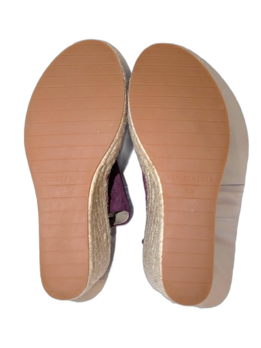 NWOT Kenneth Cole | Olivia Suede Espadrille Wedge Sandals Eggplant Purple Sz 10 - Picture 9 of 10